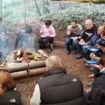 Sweet potato dahl eating campfire team group corporate development bushcraft